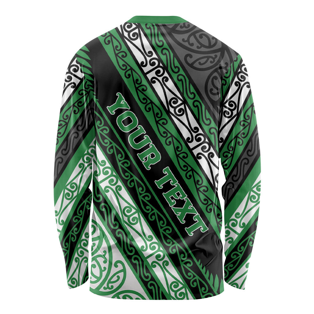 Personalised Aotearoa Ngati Maniapoto Long Sleeve Shirt New Zealand Maori Tribal Fern Pattern