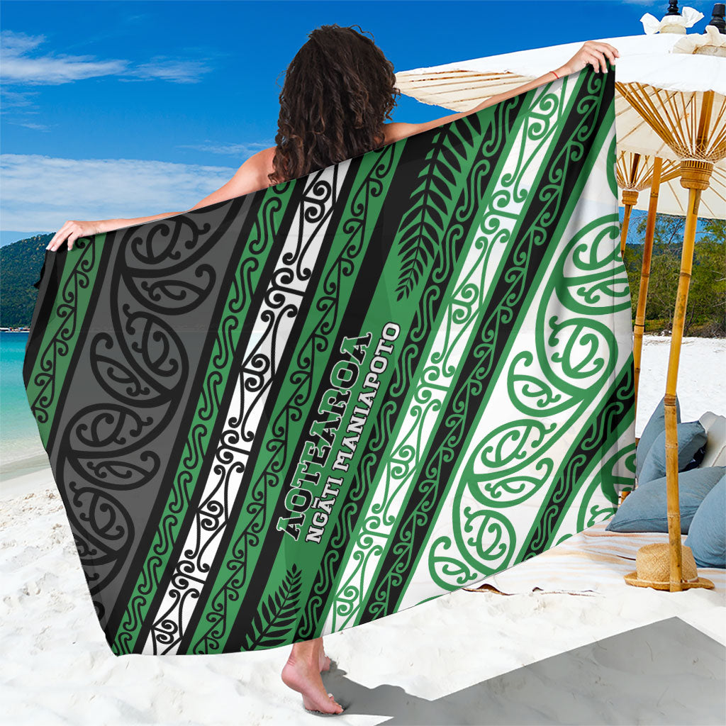 Aotearoa Ngati Maniapoto Sarong New Zealand Maori Tribal Fern Pattern DT05 One Size 44 x 66 inches Green - Polynesian Pride
