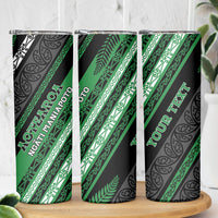 Personalised Aotearoa Ngati Maniapoto Skinny Tumbler New Zealand Maori Tribal Fern Pattern