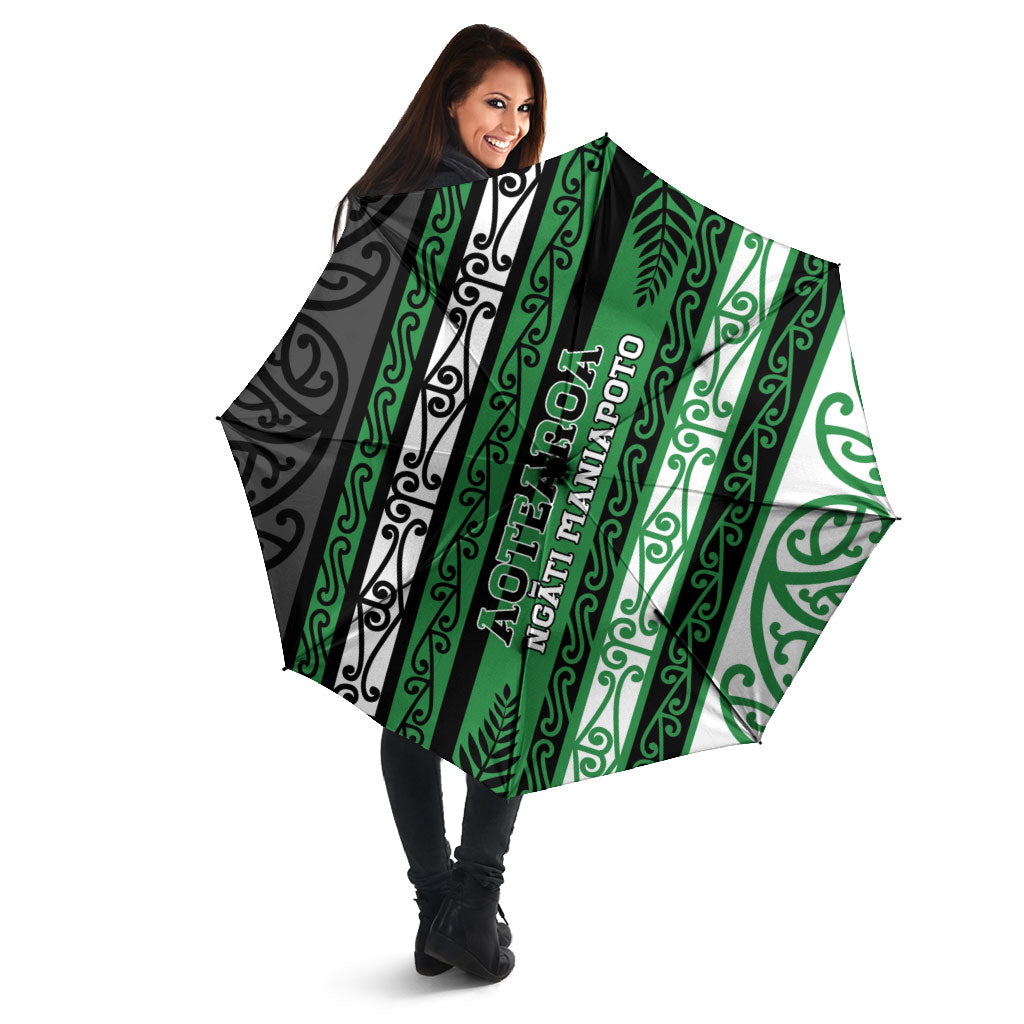 Aotearoa Ngati Maniapoto Umbrella New Zealand Maori Tribal Fern Pattern