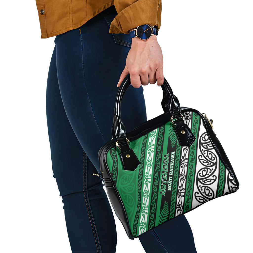 Aotearoa Ngati Raukawa Shoulder Handbag New Zealand Maori Tribal Fern Pattern