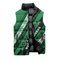 Personalised Aotearoa Ngati Raukawa Sleeveless Puffer Jacket New Zealand Maori Tribal Fern Pattern