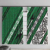 Aotearoa Ngati Raukawa Window Curtain New Zealand Maori Tribal Fern Pattern
