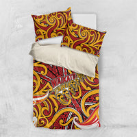 Aotearoa Waikato Tainui Bedding Set Maori Tribal Pattern Koru Motif