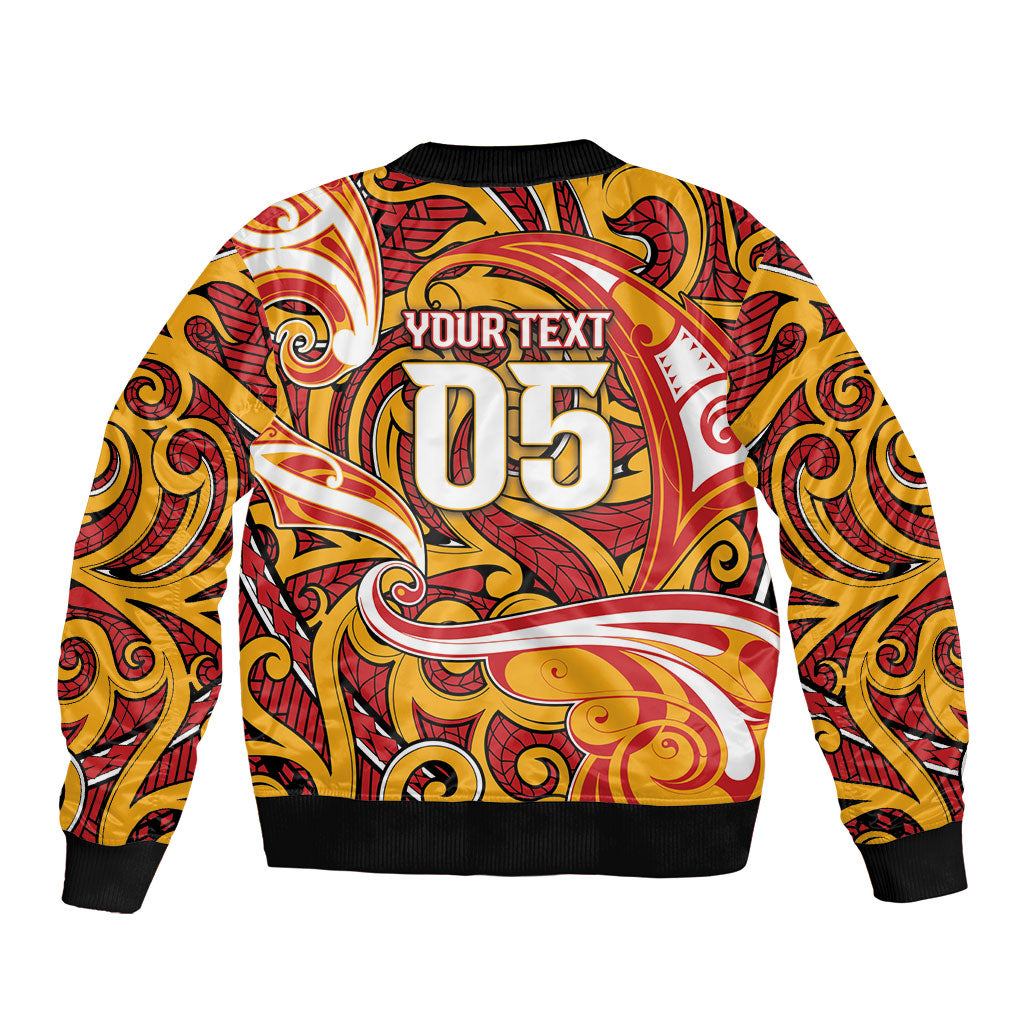 Custom Aotearoa Waikato Tainui Bomber Jacket Maori Tribal Pattern Koru Motif