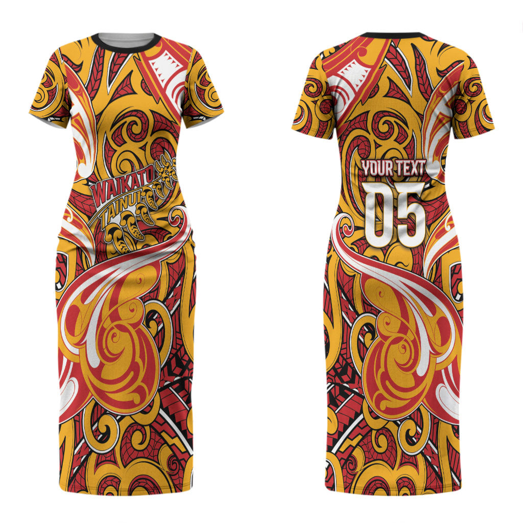 Custom Aotearoa Waikato Tainui Family Matching Short Sleeve Bodycon Dress and Hawaiian Shirt Maori Tribal Pattern Koru Motif