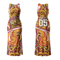 Custom Aotearoa Waikato Tainui Family Matching Tank Maxi Dress and Hawaiian Shirt Maori Tribal Pattern Koru Motif