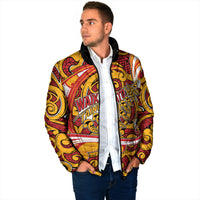 Custom Aotearoa Waikato Tainui Padded Jacket Maori Tribal Pattern Koru Motif