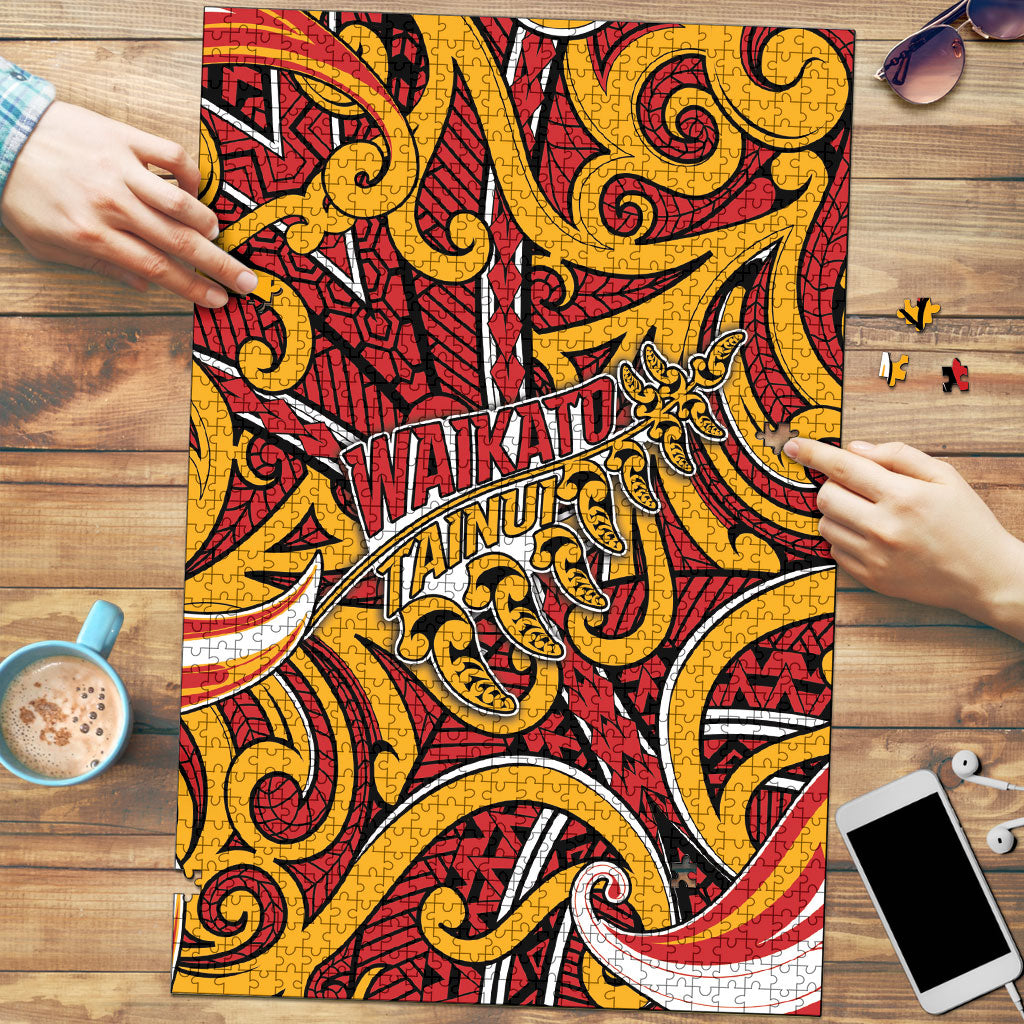 Aotearoa Waikato Tainui Puzzle Maori Tribal Pattern Koru Motif DT05 Yellow - Polynesian Pride