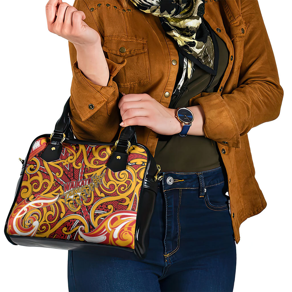 Aotearoa Waikato Tainui Shoulder Handbag Maori Tribal Pattern Koru Motif