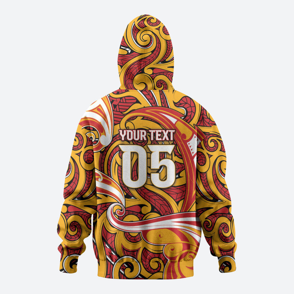 Custom Aotearoa Waikato Tainui Zip Hoodie Maori Tribal Pattern Koru Motif