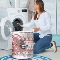 French Polynesian Christmas Laundry Basket Santa Riding Hammerhead Shark Tahitian DT05 - Polynesian Pride