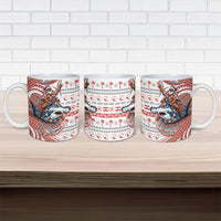 French Polynesian Christmas Ceramic Mug Santa Riding Hammerhead Shark Tahitian DT05 - Polynesian Pride