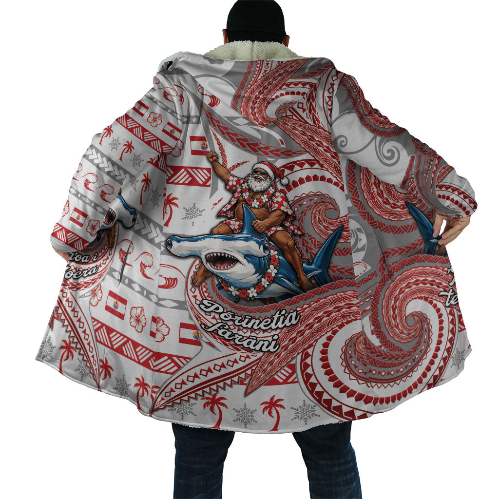 French Polynesian Christmas Cloak Santa Riding Hammerhead Shark Tahitian DT05 - Polynesian Pride