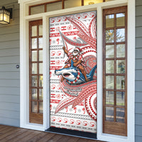 French Polynesian Christmas Door Cover Santa Riding Hammerhead Shark Tahitian DT05 - Polynesian Pride