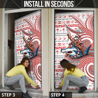 French Polynesian Christmas Door Cover Santa Riding Hammerhead Shark Tahitian DT05 - Polynesian Pride