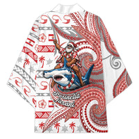 French Polynesian Christmas Kimono Santa Riding Hammerhead Shark Tahitian DT05 - Polynesian Pride