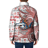French Polynesian Christmas Padded Jacket Santa Riding Hammerhead Shark Tahitian DT05 - Polynesian Pride