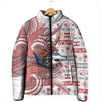 French Polynesian Christmas Padded Jacket Santa Riding Hammerhead Shark Tahitian DT05 - Polynesian Pride