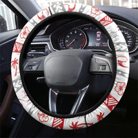 French Polynesian Christmas Steering Wheel Cover Santa Riding Hammerhead Shark Tahitian DT05 - Polynesian Pride