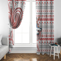 French Polynesian Christmas Window Curtain Santa Riding Hammerhead Shark Tahitian DT05 - Polynesian Pride