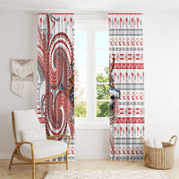 French Polynesian Christmas Window Curtain Santa Riding Hammerhead Shark Tahitian DT05 - Polynesian Pride
