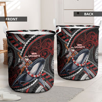 Aotearoa Christmas Laundry Basket Santa Riding Humpback Whale Maori Koru DT05 - Polynesian Pride