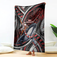 Aotearoa Christmas Blanket Santa Riding Humpback Whale Maori Koru DT05 - Polynesian Pride