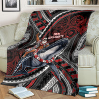 Aotearoa Christmas Blanket Santa Riding Humpback Whale Maori Koru DT05 - Polynesian Pride