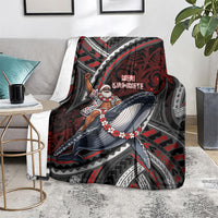 Aotearoa Christmas Blanket Santa Riding Humpback Whale Maori Koru DT05 - Polynesian Pride