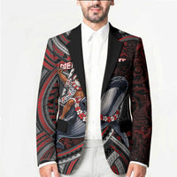 Aotearoa Christmas Blazer Santa Riding Humpback Whale Maori Koru