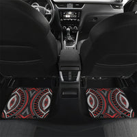 Aotearoa Christmas Car Mats Santa Riding Humpback Whale Maori Koru DT05 Set 2pcs - Back Red - Polynesian Pride
