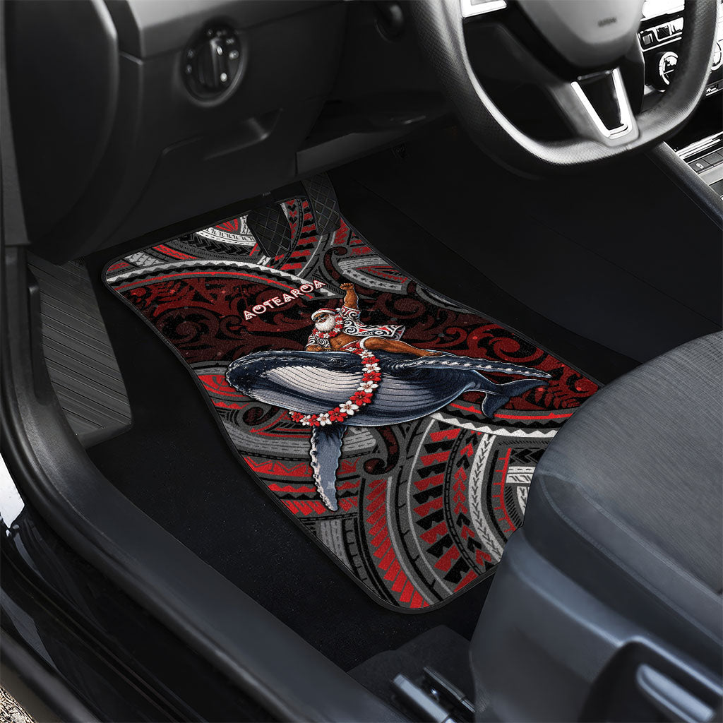 Aotearoa Christmas Car Mats Santa Riding Humpback Whale Maori Koru DT05 - Polynesian Pride