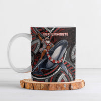 Aotearoa Christmas Ceramic Mug Santa Riding Humpback Whale Maori Koru DT05 Red - Polynesian Pride