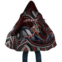 Aotearoa Christmas Cloak Santa Riding Humpback Whale Maori Koru DT05 Unisex Red - Polynesian Pride