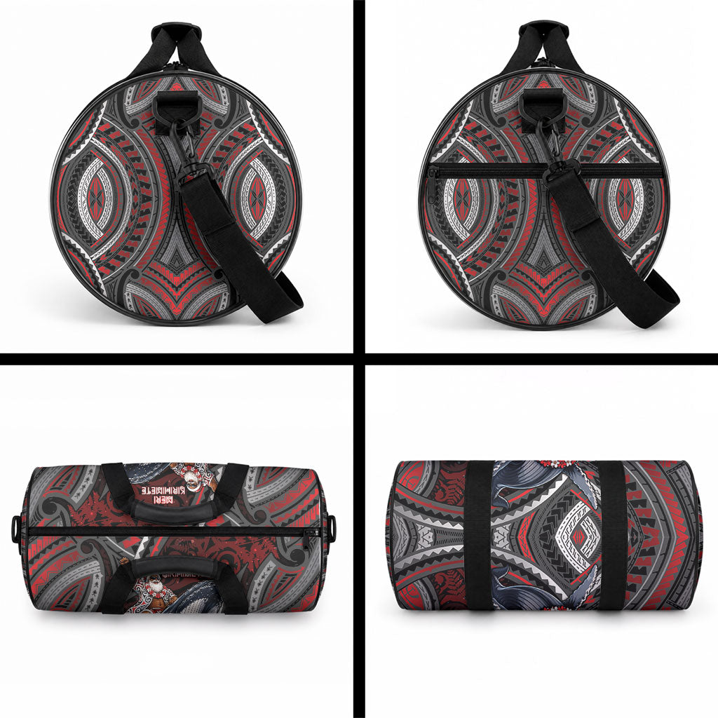 Aotearoa Christmas Duffle Bag Santa Riding Humpback Whale Maori Koru DT05 - Polynesian Pride