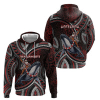 Aotearoa Christmas Hoodie Santa Riding Humpback Whale Maori Koru DT05 - Polynesian Pride