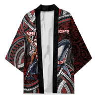Aotearoa Christmas Kimono Santa Riding Humpback Whale Maori Koru DT05 Unisex Red - Polynesian Pride
