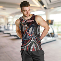 Aotearoa Christmas Men Tank Top Santa Riding Humpback Whale Maori Koru DT05 Red - Polynesian Pride