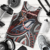 Aotearoa Christmas Men Tank Top Santa Riding Humpback Whale Maori Koru DT05 - Polynesian Pride