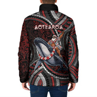 Aotearoa Christmas Padded Jacket Santa Riding Humpback Whale Maori Koru DT05 - Polynesian Pride