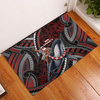 Aotearoa Christmas Rubber Doormat Santa Riding Humpback Whale Maori Koru DT05 - Polynesian Pride