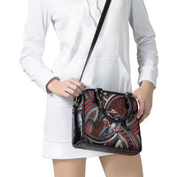 Aotearoa Christmas Shoulder Handbag Santa Riding Humpback Whale Maori Koru DT05 - Polynesian Pride