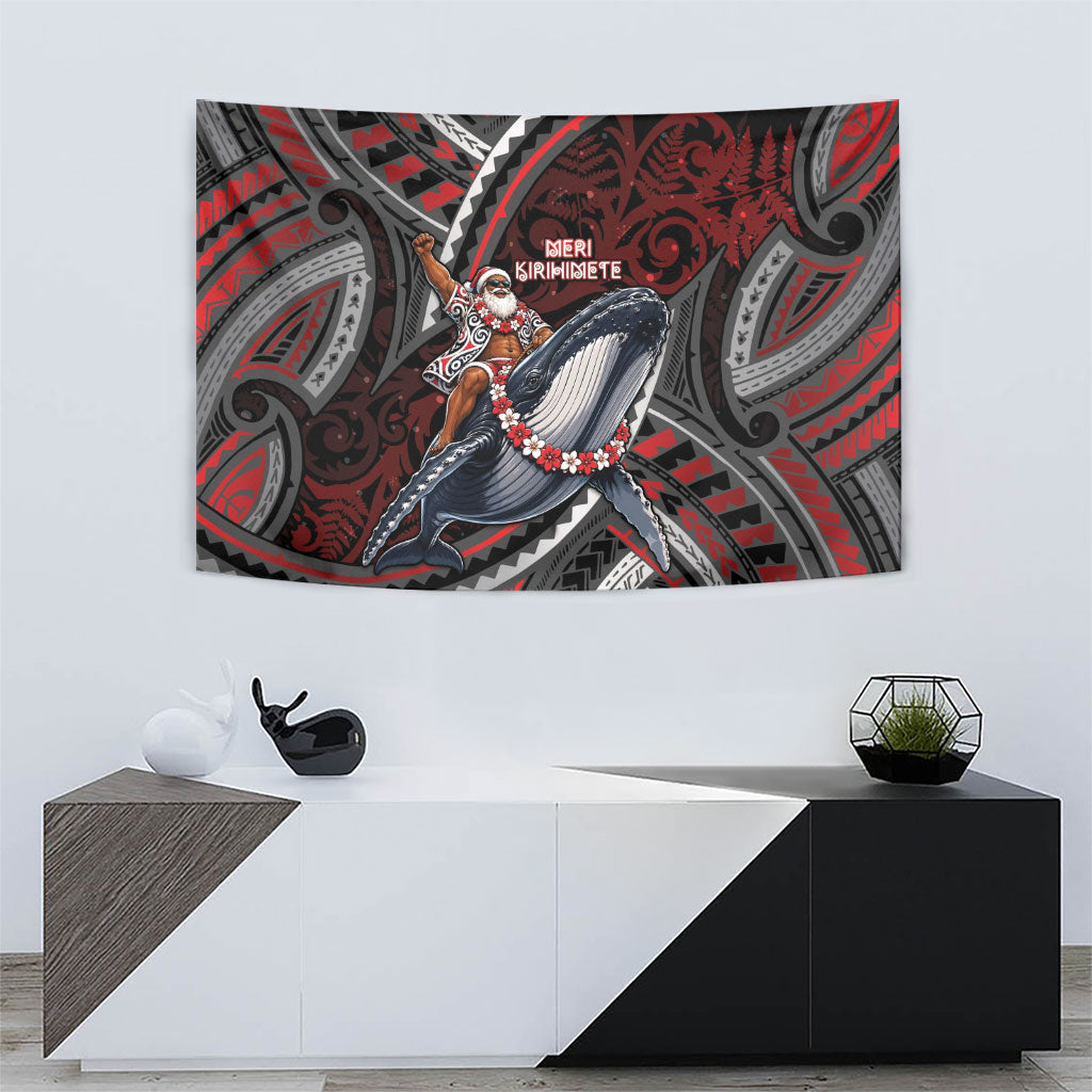 Aotearoa Christmas Tapestry Santa Riding Humpback Whale Maori Koru DT05 - Polynesian Pride