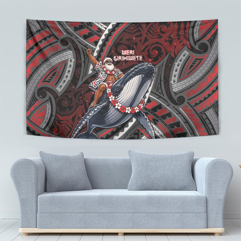Aotearoa Christmas Tapestry Santa Riding Humpback Whale Maori Koru DT05 - Polynesian Pride