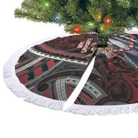 Aotearoa Christmas Tree Skirt Santa Riding Humpback Whale Maori Koru DT05 - Polynesian Pride