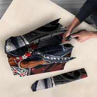 Aotearoa Christmas Umbrella Santa Riding Humpback Whale Maori Koru DT05 - Polynesian Pride
