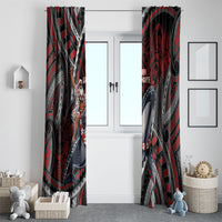 Aotearoa Christmas Window Curtain Santa Riding Humpback Whale Maori Koru DT05 - Polynesian Pride