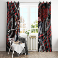 Aotearoa Christmas Window Curtain Santa Riding Humpback Whale Maori Koru DT05 - Polynesian Pride