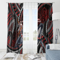 Aotearoa Christmas Window Curtain Santa Riding Humpback Whale Maori Koru DT05 - Polynesian Pride
